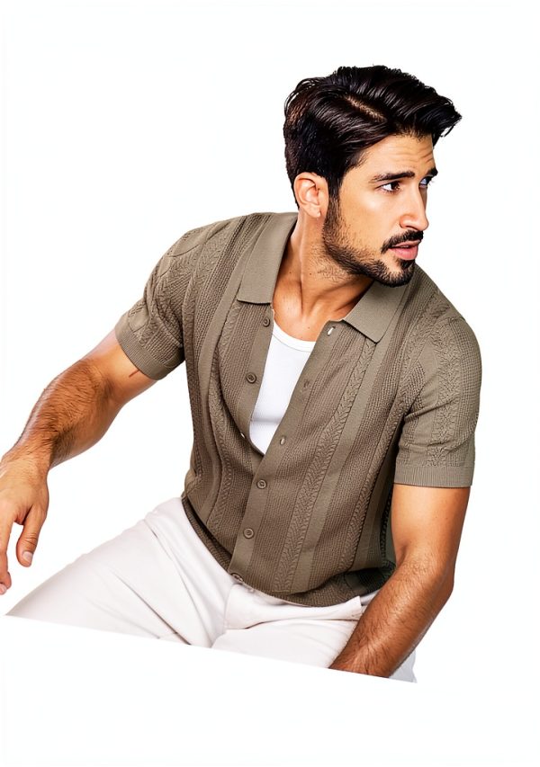 PJ Paul Jones Mens Knit Button Down Shirt Soft Stretch-2