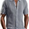 PJ PAUL JONES Mens Knit Button Down Shirt Soft Stretch-0