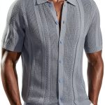 PJ PAUL JONES Mens Knit Button Down Shirt Soft Stretch-0