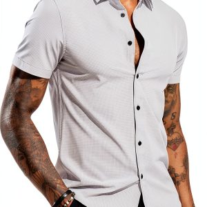 PJ Paul Jones Mens Short Sleeve Button Down Shirt-0