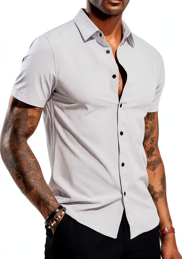 PJ Paul Jones Mens Short Sleeve Button Down Shirt-0