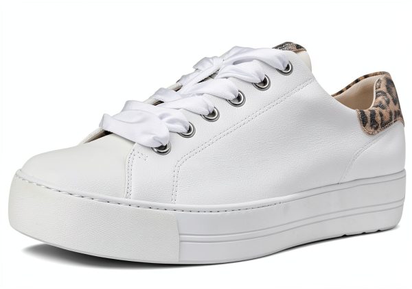 Paul Green Womens Sneakers Leather Lined White Almond Combo-0