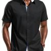 Mens Silk Button Down Shirt Premium Fabric Easy Care-0