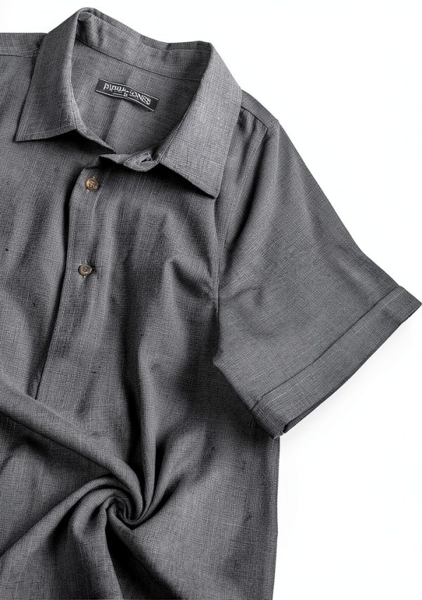 Mens Button Down Shirt Premium Fabric Classic Collar Design-4