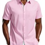 Mens Silk Button Down Shirt Premium Fabric Multiple Colors-0