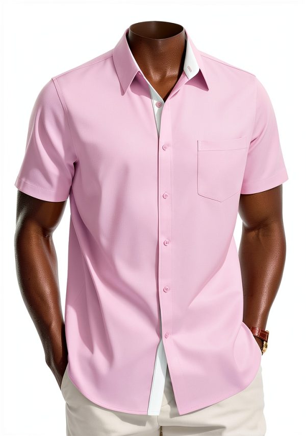 Mens Silk Button Down Shirt Premium Fabric Multiple Colors-0