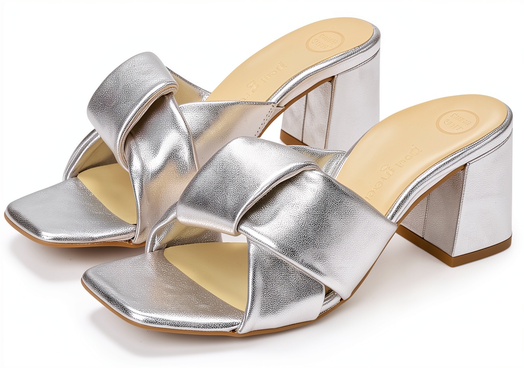 PAUL GREEN womens slide sandals in aluminium color on a casual setting