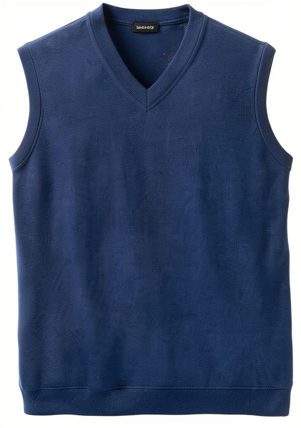 Men Supima Cotton V Neck Tank Shirt Fully Fashioned Fit-0