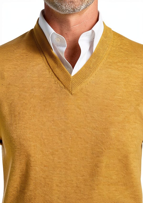 Men Supima Cotton V Neck Tank Shirt Fully Fashioned Fit-2