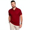 Mens Textured Polo Shirt Soft Fabric Classic Design Colors-6