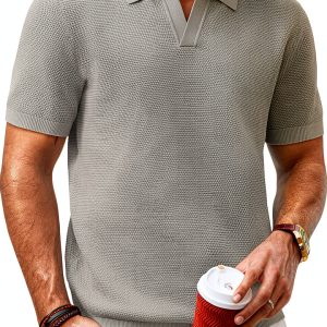 PJ PAUL JONES Mens Knit Polo Shirt Comfortable Golf Casual-0