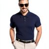 Mens Textured Polo Shirt Soft Fabric Classic Design Multiple-4