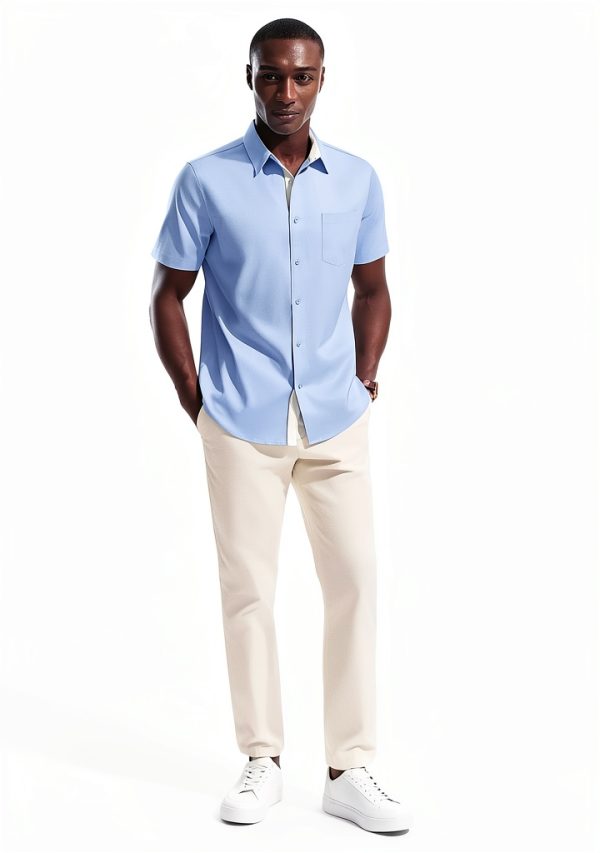 Mens Silk Button Down Shirt Premium Fabric Multiple Colors-1