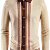 Men Cardigan Sweater Soft Stretch Contrast Color Button-2