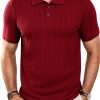 Mens Textured Polo Shirt Soft Fabric Classic Design Colors-1