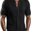 PJ PAUL JONES Mens Knit Button Down Shirt Soft Stretch-0