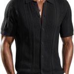 PJ PAUL JONES Mens Knit Button Down Shirt Soft Stretch-0