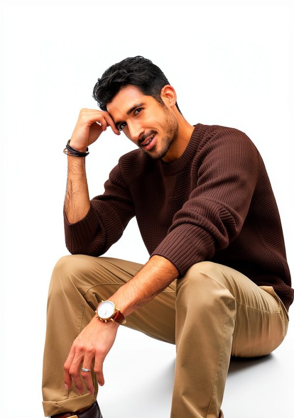 PJ Paul Jones Mens Waffle Sweater Soft Knit Crewneck-3