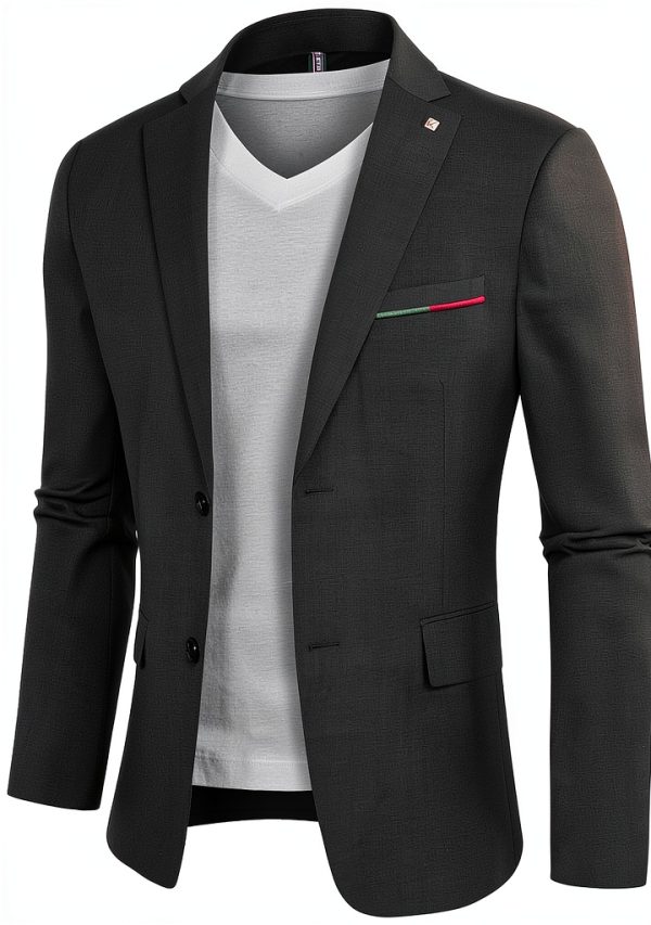 Mens Blazer Lightweight Fabric Removable Brooch Olive Green-5