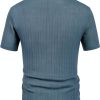 Mens Polo Shirt Viscose Herringbone Texture Golf Casual Wear-3