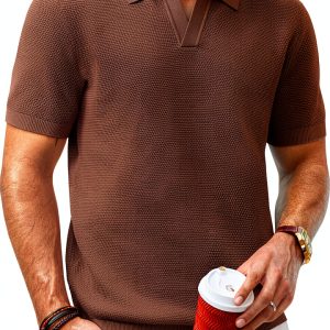 PJ PAUL JONES Mens Knit Polo Shirt Soft Comfortable Golf-0