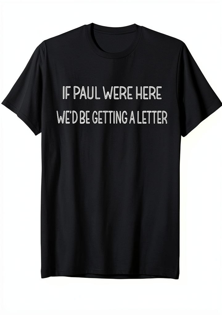 If Paul Were Here novelty t-shirt displayed on a mannequin