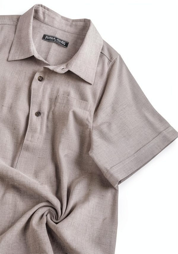 Mens Button Down Shirt Premium Fabric Classic Collar-4