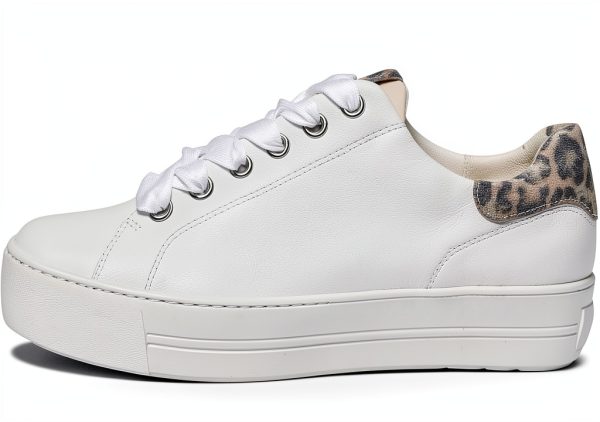 Paul Green Womens Sneakers Leather Lined White Almond Combo-3