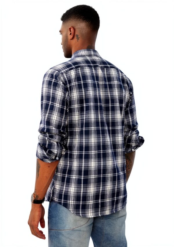 Mens Flannel Shirt Buffalo Plaid Long Sleeve Button Down-2