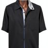 Mens Silk Button Down Shirt Premium Fabric Easy Care-2