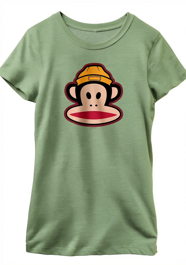 Fifth Sun Girls Tee in Green Apple color on a hanger