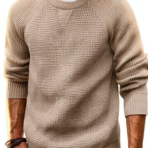 PJ Paul Jones Mens Waffle Sweater Soft Knit Crewneck-0
