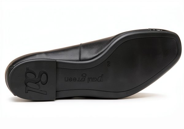 PAUL GREEN Womens Black Leather Lined Flats Size 10-2
