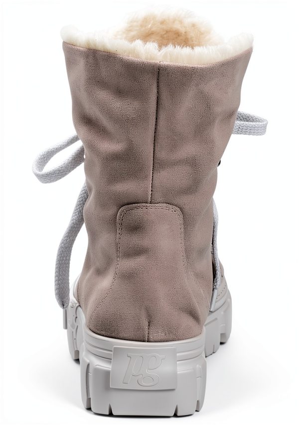 Paul Green Womens Ankle Boots Grey Lace Up Warm Lined-2