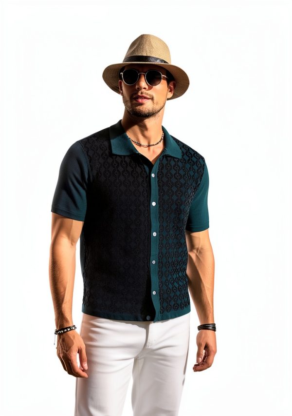 Mens Polo Shirt PJ Paul Jones Contrast Design Stretch Fit-1