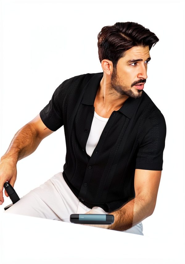 PJ PAUL JONES Mens Knit Button Down Shirt Soft Stretch-2