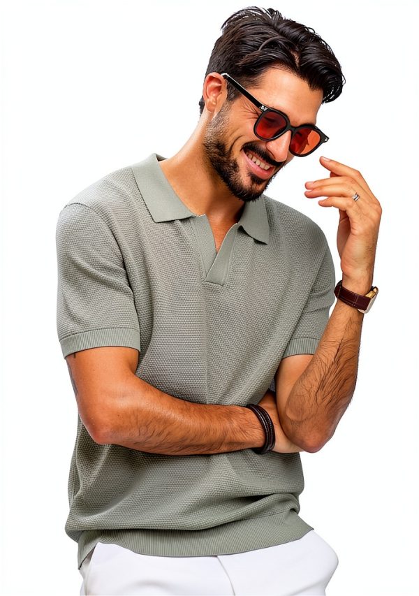 PJ PAUL JONES Mens Knit Polo Shirt Comfortable Golf Casual-1
