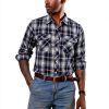 Mens Flannel Shirt Buffalo Plaid Long Sleeve Button Down-1