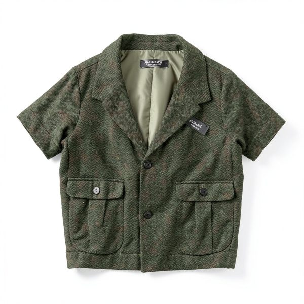Men's Tweed Vest Retro Design Slim Fit Army Green Coffee-3