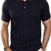 Mens Textured Polo Shirt Soft Fabric Classic Design Multiple-1