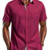 Mens Silk Button Down Shirt Premium Fabric Multiple Colors-0