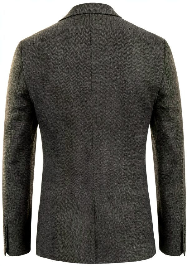 PJ PAUL JONES Tweed Blazer Mens Herringbone Design-1