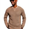 PJ Paul Jones Mens Waffle Sweater Soft Knit Crewneck-2