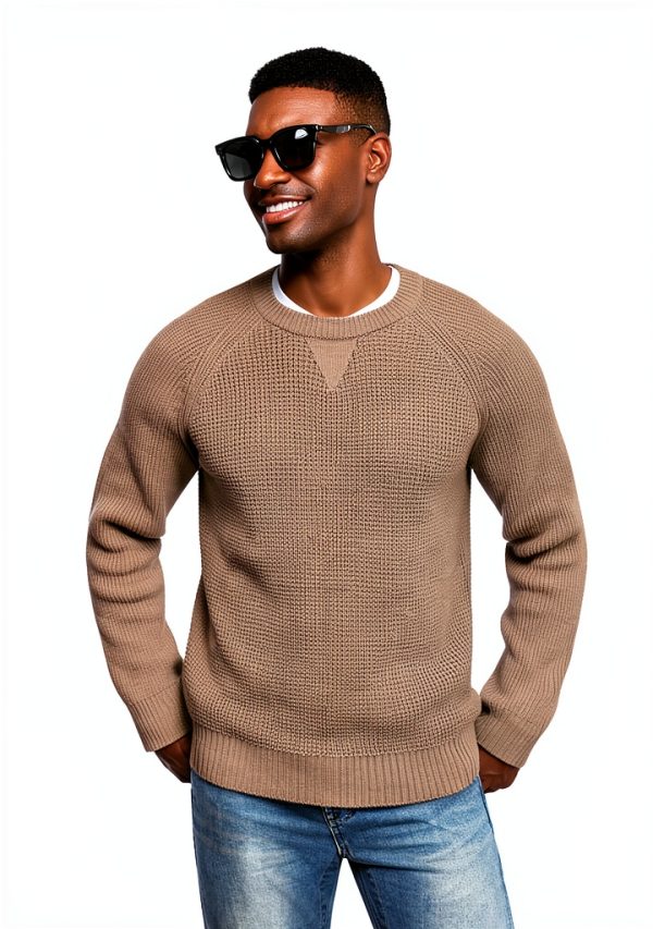 PJ Paul Jones Mens Waffle Sweater Soft Knit Crewneck-2