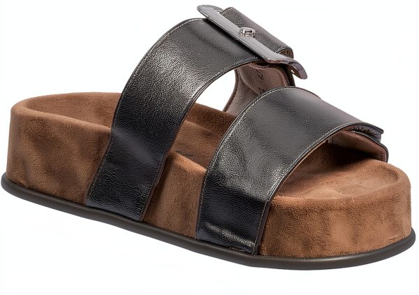 Paul Green Womens Gold Vegan Leather Sandals Size 7-3