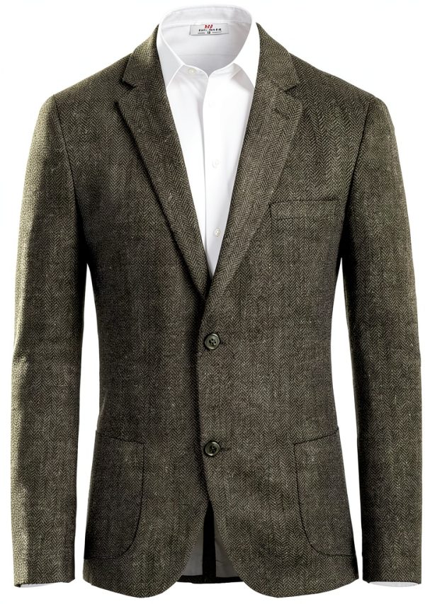 PJ PAUL JONES Tweed Blazer Mens Herringbone Design-0