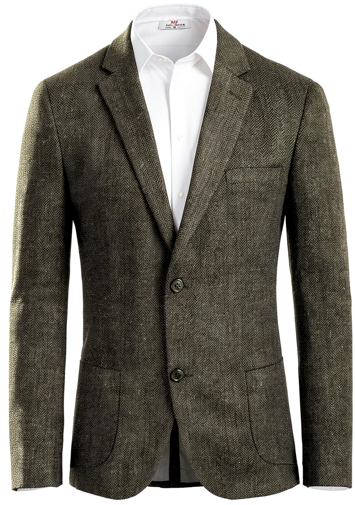 PJ PAUL JONES tweed blazer in herringbone pattern on a mannequin