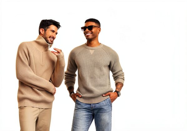 PJ Paul Jones Mens Waffle Sweater Soft Knit Crewneck-4