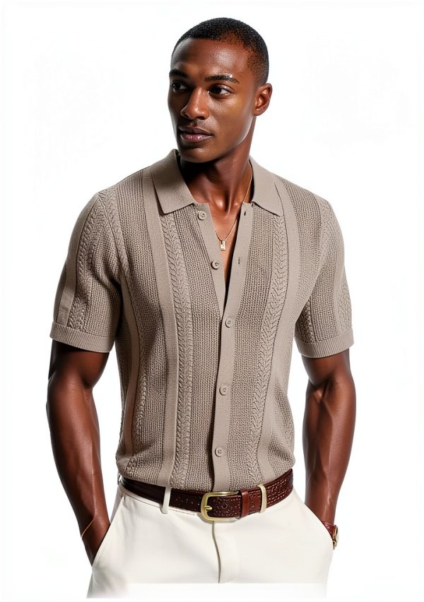 PJ Paul Jones Mens Knit Button Down Shirt Soft Stretch-4