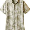 Mens Hawaiian Shirt Polyester Tropical Print Short Sleeve-6